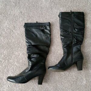 Beautiful Black Tall Heeled Boots